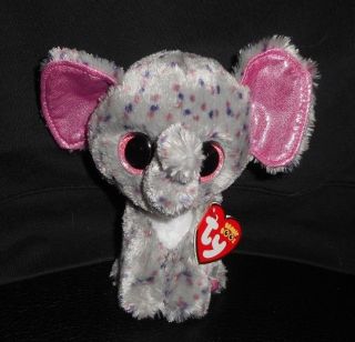 6 " Ty Beanie Boos Specks Grey Pink Elephant Stuffed Animal Plush Toy W Tag