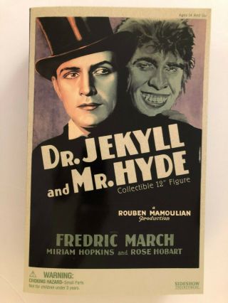 Sideshow Collectibles Dr.  Jekyll And Mr.  Hyde Fredric March 12 " 1/6 Scale Figure