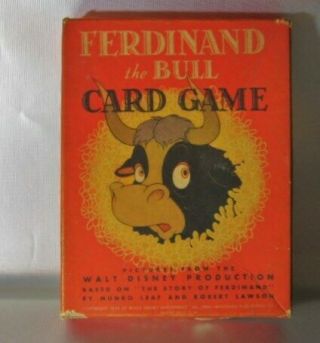 Vintage 1938 Walt Disney Ferdinand The Bull Card Game Munro Leaf Robert Lawson