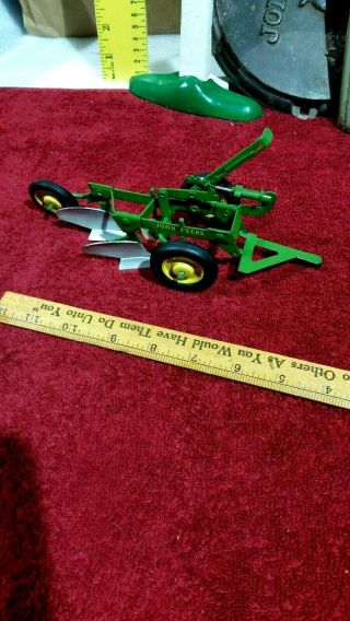 John Deere Toy Plow - 1/16 Farm Tractor Implement - Ertl Eska Carter Tru - Scale