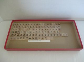 100 Scrabble Wood Game Tiles Complete Set Dated 1999 Alphabet Letter Crafts Euc