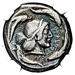 480 - 475 Bc Greek Sicily Syracuse Ar Tetradrachm Coin Ngc Choice F 5/5 3/5