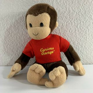 Gund Kohls Cares Curious George Plush 11 " Stuffed Animal Toy 2001 Red Shirt
