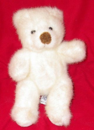 White Teddy Bear Comfy Russ Berrie 9 " Stuffed Animal Plush Toy