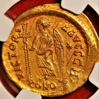 E - Coins Australia Anastasius Gold AV Solidus.  491 - 518 AD.  Constantinople. 2