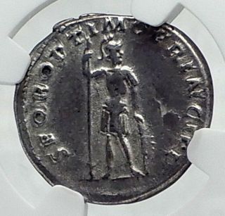 Trajan Authentic Ancient 106ad Rome Silver Roman Coin W Mars Ngc I81202