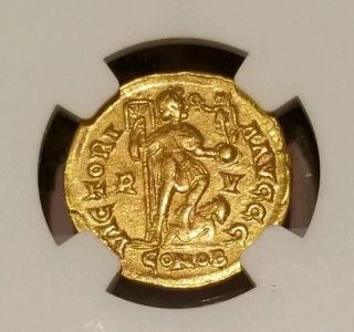 Western Roman Empire Honorius Gold Solidus Choice XF 5/4 Ancient Coin 3