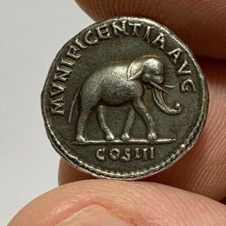 Ancient Roman Silver Coin Marc.  Aurel.  /antonius Pius Elephant 2.  7gr 18.  1mm