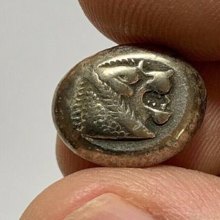 Ancient Greek Silver Coin Stater Asia Minor Lydia 3.  4gr 16.  6mm