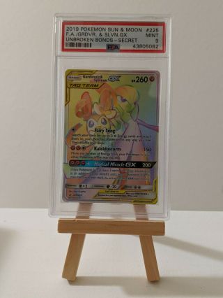 Psa 9 Gem Gardevoir & Sylveon Gx 225/214 Sm Hyper Rare Pokemon Card