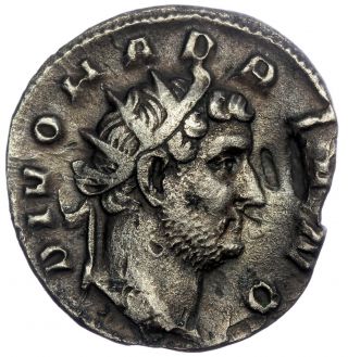 Roman Silver Coin Antoninianus Trajan Decius Divo Hadriano (ric 88) 20mm 2,  72g R