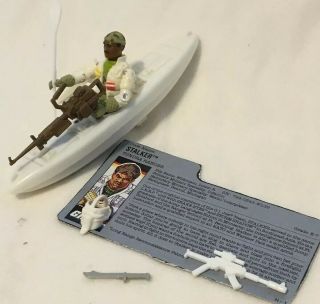 GI Joe Stalker Figure COMPLETE w/Kayak Gun Paddle Knife File Card Rifle 1989 2