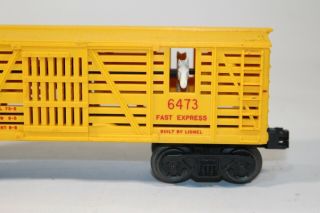 VTG Lionel O Scale Model Train Horse Animal Transport Car 6473 Yellow Box Car 3
