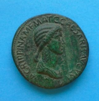 Roman Imperial Ae Sestertius Agrippina Senior Sesterce Spqr Under Gaius Caligula