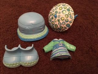 Fisher Price Snap N Style 4 Piece Blue Rainy Day Doll Outfit