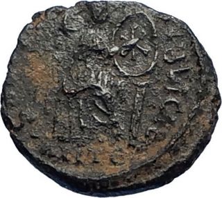 Aelia Flacilla Theodosius I Wife 383ad Ancient Roman Coin Victory Chi - Rho I67477