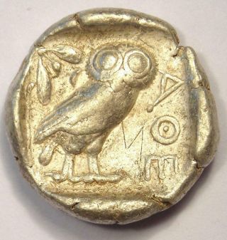 Ancient Athens Greece Athena Owl Tetradrachm Coin (454 - 404 Bc) - Choice Vf