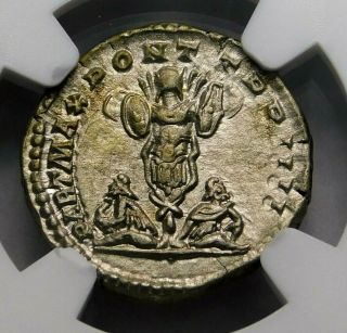 Ngc Au.  Caracalla.  Stunning Denarius.  Brother Of Geta.  Ancient Roman Silver Coin