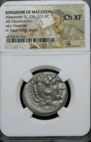 Kingdom Of Macedon Alexander Iii Tetradrachm Ngc Choice Xf Ancient Silver Coin