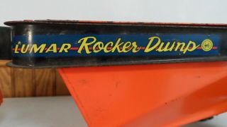 Vintage Orange Lumar Rocker Dump by Marx 2