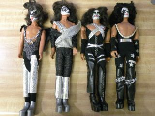 Kiss Mego 1977 Action Figure Doll Set Paul Peter Gene Ace