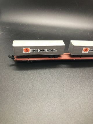 Micro Trains Mtl Missouri Pacific Mp 838201 Tofc Flat Car With Two Ic Trailers