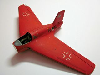 Built 1:48 Red German Luftwaffe Fighter Aircraft Jet Model War Kit Me - 163 Comet