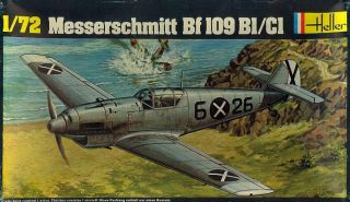 1/72 Heller Models Messerschmitt Bf - 109b German Fighter Nmib