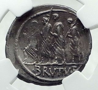 Brutus - Julius Caesar Assassin 54bc Ancient Silver Roman Republic Coin I79206