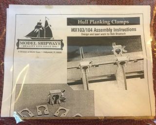 Model Shipways Hull Clamps For Bulkheads 3/16 " Or Thicker Mx104