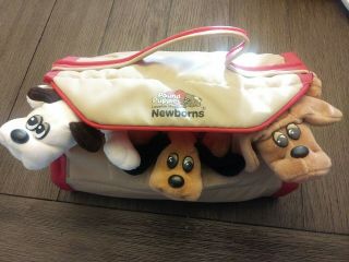 3 Vintage POUND PUPPIES NEWBORN with CARRIER Cage Case 1985 Tonka 3