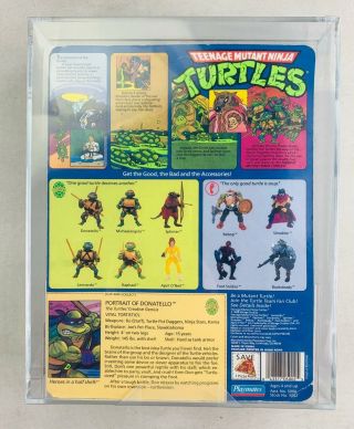 Teenage Mutant Ninja Turtles Donatello Series 1 / 10 Back AFA 75 EX,  /NM Plastic 2
