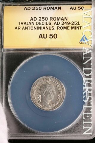 Roman Empire: Ad 250 Ar Antoninianus Rome - Anacs Au 50 - Slf128