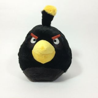 Angry Birds Black Bomb 7 " Plush Stuffed Animal Commonwealth Rovio With Sound