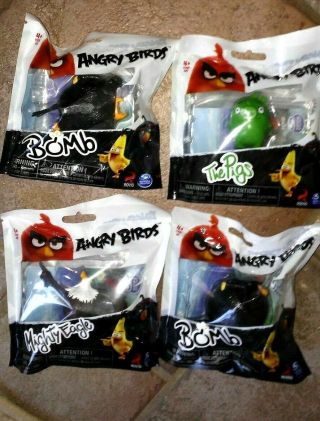 Angry Birds Collectible Miniature Figure 4 Packs Mighty Eagle The Pigs Bomb