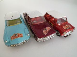 Vintage Corgi Toys Monte Carlo Citroen Ds / Rover 2000 Mini Cooper S 1960s