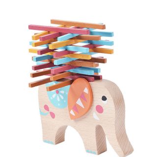 Elephant Balance Beam Wooden Toys For Children Blocks Game Educational Toys Gift