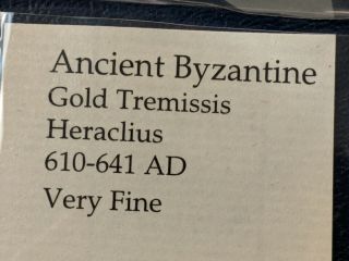 Byzantine Gold Coin Tremissis Heraclitus 610 - 641 AD. 3