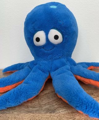 Kohls Cares Blue Octopus Pout Pout Fish Soft Plush Stuffed Animal 12 " Long Gift