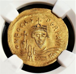 Byzantine: Phocas (ad 602 - 610).  Av Solidus (4.  47g),  Ngc Ch Xf 5/5 - 2/5.
