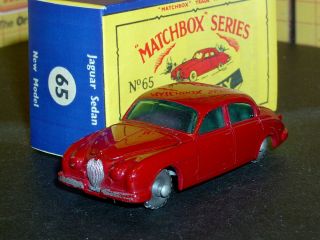 Matchbox Lesney Mark 2 Jaguar 3.  8l Saloon Red Spw 65 B2 Sc3 V/nm & Crafted Box