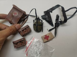 1:6 Scale Did Wwii German Medic Peter Medic Bag,  Pouches,  Belt,  Bayonet,  Bottle,  Pist