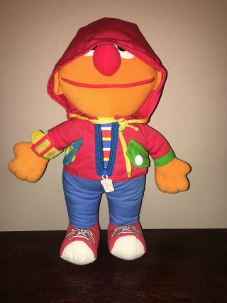 Vintage Playskool Sesame Street Ernie Learn To Dress 14 " Plush Doll
