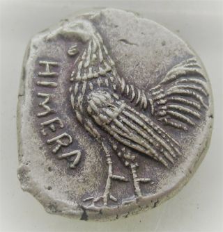 ANCIENT GREEK AR SILVER STATER AGRACAS SICILY CRAB AND EAGLE 2