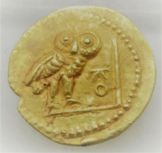 Unresearched Ancient Greek Gold Coin 6.  1grams Weight 23mm Diameter