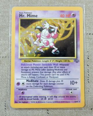 Pokemon Card Jungle Set Mr.  Mime 6/64 Rare Holo 1st Edition