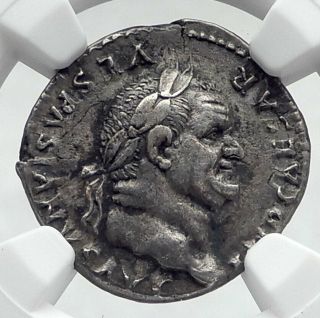 Vespasian Authentic Ancient 69ad Rome Silver Roman Coin Ngc I80628