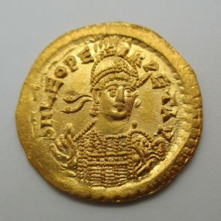 457 - 474 Ad Eastern Roman Empire Leo I Gold Coin Av Solidus Never Graded Ancient