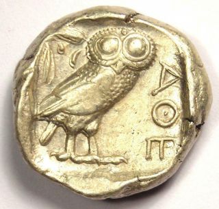 Ancient Athens Greece Athena Owl Tetradrachm Coin (454 - 404 Bc) - Vf