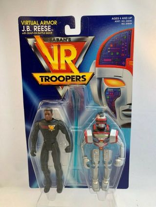 Kenner Vr Troopers Virtual Armor J.  B.  Reese W/ Snap On Gear Figure Rare 1995 Moc